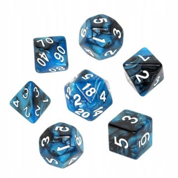 KOSTKA KOŚĆ do gry RPG 2kolor niebiesko-czarna K10