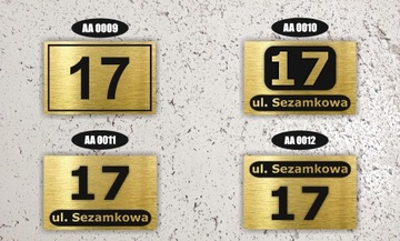 АДРЕСНАЯ ТАБЛИЧКА С НОМЕРОМ ДОМА 32x21 см Золото + ПРОСТАВКИ