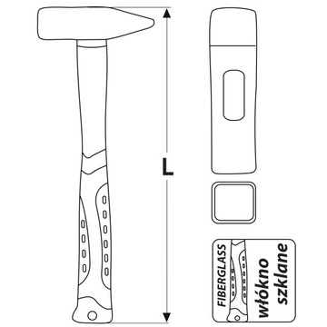 MŁOTEK ŚLUSARSKI 800G WŁÓKNO SZKLANE