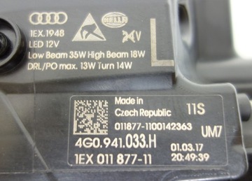 фото thumb №11, Audi a6 c7 рестайлінг 2014-2017 повний led 4g0941033h лампа ліва перед передня
