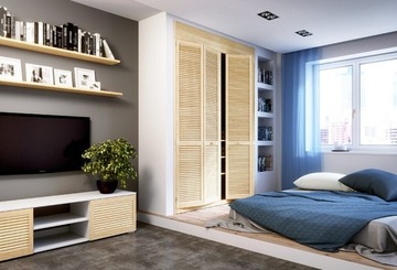 Ажурная дверь с деревянным фасадом 140,6х39,4