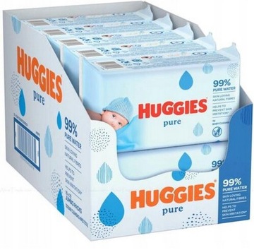 HUGGIES PURE 99% ВОДНЫЕ САЛФЕТКИ ВЛАЖНЫЕ САЛФЕТКИ 10 x 56 = 560