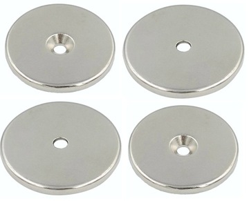 MAGNES NEODYMOWY MOCNY 25x3 mm Z OTWOREM 7/3,5 mm POD WKRĘT ZESTAW 4 SZTUK