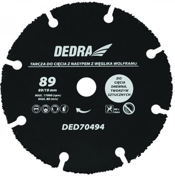 Пила циркулярная Dedra DED7049 10 мм Mini + 4 диска
