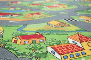 DYWAN DO POKOJU DZIECKA CHŁOPCA MIASTO DROGA FILC LITTLE VILLAGE 200x300 cm