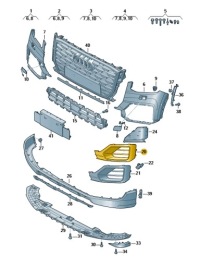 Купить Решётка заглушка бампера перед правая audi q2 aso, фото thumb