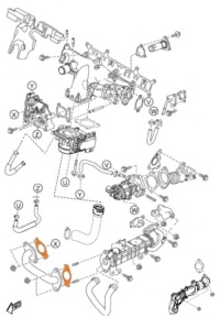 фото thumb №2, Прокладка трубки egr оригінал mazda 2,2 skyactiv-d