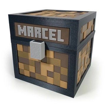 БОЛЬШАЯ копилка с именем Копилка для детей в стиле MINECRAFT Kajawis 3D