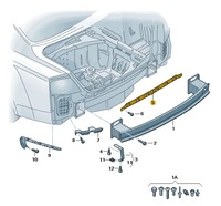 фото thumb №1, Направляюча кріплення середні бампера зад audi a8 d4 aso оригінал