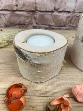 Подсвечник для чайной свечи из натуральной березы