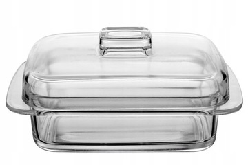 Масленка стеклянная прямоугольная с крышкой Huta Szkła JASŁO GLASS