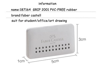 Ластик Faber Castell 187164 Eraser Grip 2001 Edge Grey Art, трапециевидный ластик