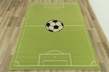 Зеленый молодежный коврик для футбольного поля мальчика 140x200 см.