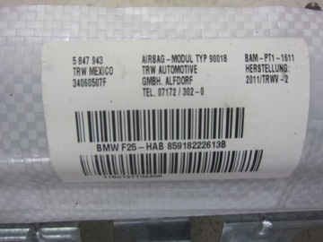 фото thumb №9, Bmw x3 f25 9182226 72129182226 шторка воздушная подушка безопасности подушка правая usa