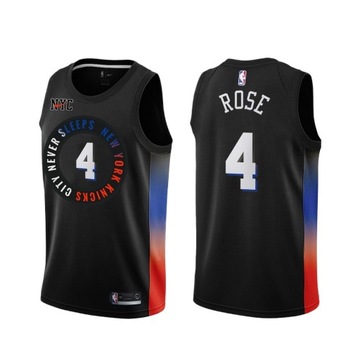 Мужская баскетбольная футболка с горячим тиснением New York Knicks Derrick Rose