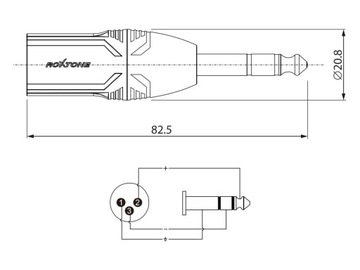 ADAPTER RA3XMJM PRZEJŚCIÓWKA JACK 6,3MM XLR