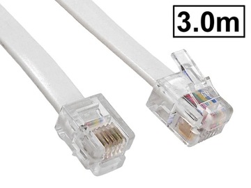 VOICE/SERIAL 6P6C/RJ12-6P6C/RJ12 обратный телефонный кабель, белый, 3м