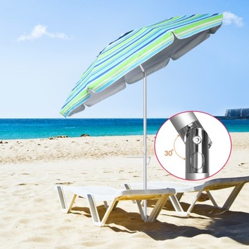 DUŻY PARASOL PLAŻOWY OGRODOWY FILTR UV ŁAMANY SKŁADANY 200cm