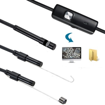 ENDOSKOP KAMERA INSPEKCYJNA 2M USB ANDROID WARSZTATOWA MIKRO LED USB-C 3w1