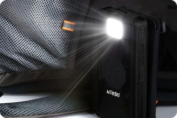 ТУРИСТИЧЕСКИЙ POWER BANK 16000МАч ИНДУКТИВНЫЙ С СОЛНЕЧНЫМИ ПАНЕЛЯМИ + КАБЕЛЬ 3В1