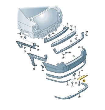 фото thumb №2, Заглушка спойлера заднего бампера hak vw passat b6 оригинал оригинальный номер