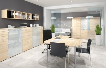 REGAŁ BIUROWY Z ZAMKIEM DĄB SONOMA OFFICE 80 cm