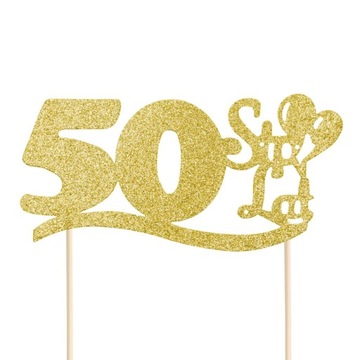 Украшение торта Топпер на 50-летие ЗОЛОТО