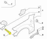 фото thumb №2, Кронштейн крила перед лівий alfa romeo stelvio