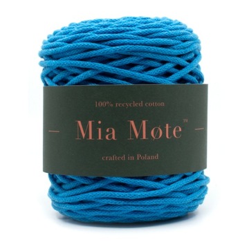 Mia Mote Плетеная хлопковая нить для макраме, синий апатит, 3мм, 100м
