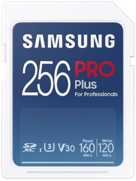 Карта памяти Samsung PRO Plus 2021 SDXC 256 ГБ, класс 10 UHS-I/U3 V30 (MB-S