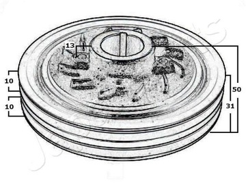 фото thumb №11, Japanparts pu-500 колесо ременное, wał коленчатый