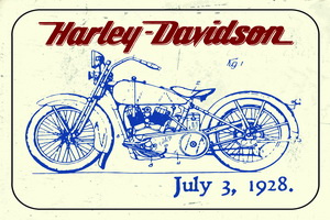 Декоративная табличка из листового металла Harley Davidson Motor 1928 г.