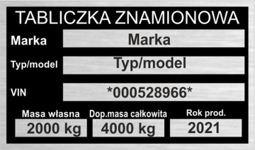 ПАНЕЛЬ МАРКИРОВОЧНАЯ ЗАМЕНИТЕЛЬ DO ПРИЦЕПА, АВТОМОБИЛЯ - АЛЮМИНИЕВЫЙ TRWAŁA