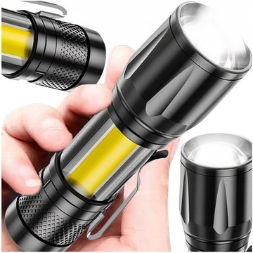 МОЩНЫЙ МАЛЕНЬКИЙ МЕГА ТАКТИЧЕСКИЙ COB ZOOM АККУМУЛЯТОРНЫЙ ФОНАРЬ ДЛЯ КЕМПИНГА LED USB