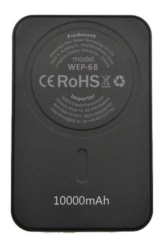 БЫСТРЫЙ БЕСПРОВОДНОЙ БАНК ПИТАНИЯ MagSafe INDUCTION 10000 мАч, 22,5 Вт, USB-C PD
