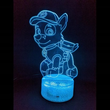 3D LED ночник PAW PATROL ROCKY USB + ДИСТАНЦИОННЫЙ