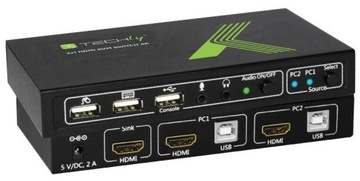 Przełącznik KVM HDMI/USB 2x1 z Audio 4K*30Hz