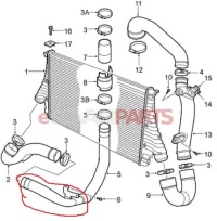 Пабтрубок  труба воздухозаборник интеркулер 1.8t 2.0t b207 воздуха saab 9-3 93 12787693 с Разборки, фото thumb