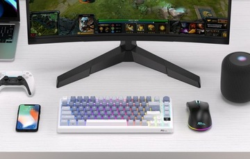 BEZPRZEWODOWA KLAWIATURA MECHANICZNA ROYAL KLUDGE RKM75 RGB SILVER SWITCH