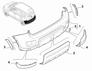 фото thumb №9, Fiat panda треккинг cross iii 51881127 планка бампера зад правая