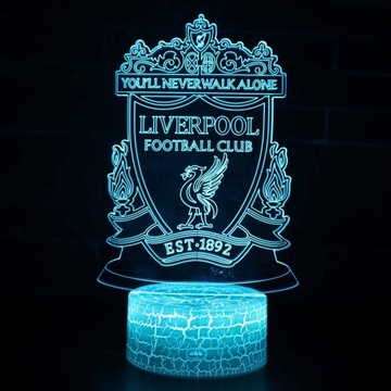 LIVERPOOL 3D светодиодный ночник USB/БАТАРЕЯ + ПУЛЬТ ДИСТАНЦИОННОГО УПРАВЛЕНИЯ