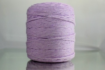 Нитка хлопковая для макраме, фиолетовая, 200 м, 3 мм.
