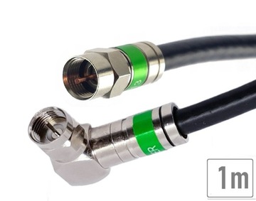 Коаксиальный кабель антенный кабель 1М черный F Plug-F Plug ANGLE 1.1Cu