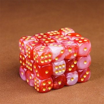 ZESTAW 25 KOSTEK K6 RPG KOŚĆ SZEŚCIOŚCIENNA BEKON Z ORKA 1,6 CM