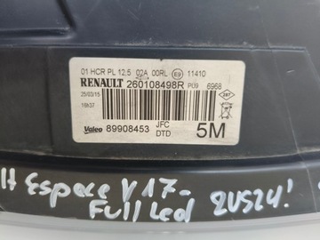фото thumb №11, Лампа правая фара renault espace v 17- полный led