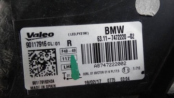 фото thumb №10, Лампа правый перед 7472220 bmw x1 f48 полный led