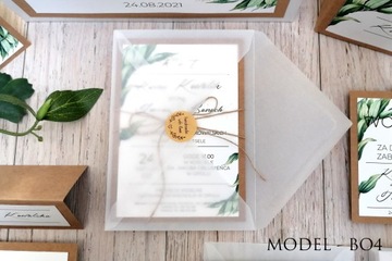 ZAPROSZENIA ŚLUBNE BOTANICAL BOHO RUSTYKALNE KALKA