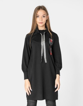 Długa Tunika Sukienka Damska z Golfem 11856-03 r L