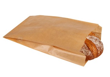 Torebki papierowe woreczki śniadaniowe brązowe szare fałdowe 18x6x33 100szt