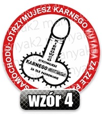 NAKLEJKI KARNE ETYKIETY za złe parkowanie KARNY KU*AS EXTRA DUŻE 10CM